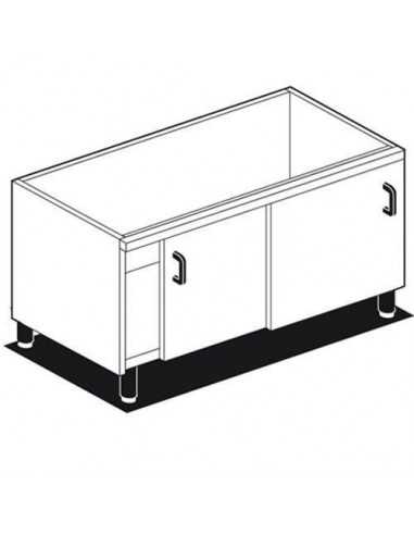 Base móvil con puertas correderas - Dimensiones cm 120 x 56,5 x 58 h