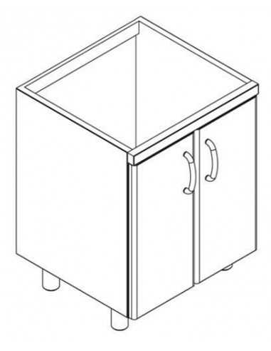 Base with 2 doors and intermediate shelf - Dimensions cm 80 x 56.6 x 79 h