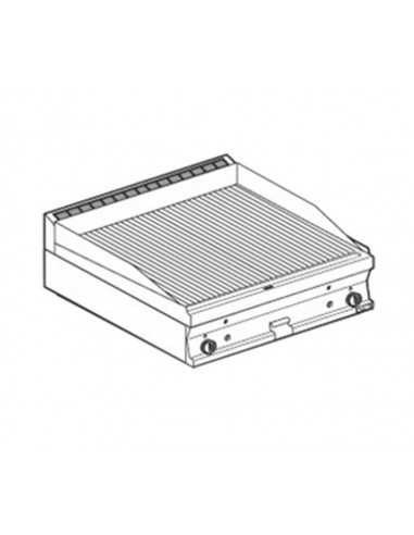 Plancha de gas - Placa acanalada - 80 x 60 x 28 cm h