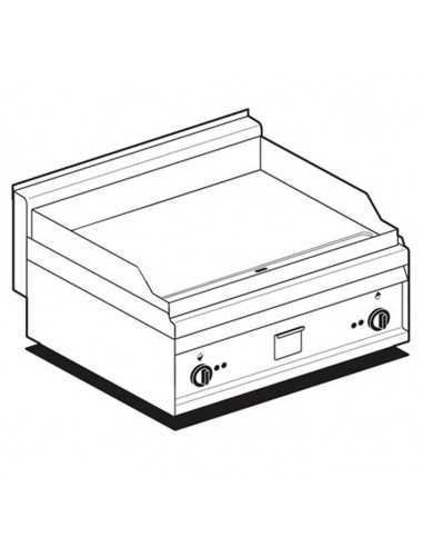 Plancha eléctrica - Placa cromada lisa - 80 x 65 x 29 cm h