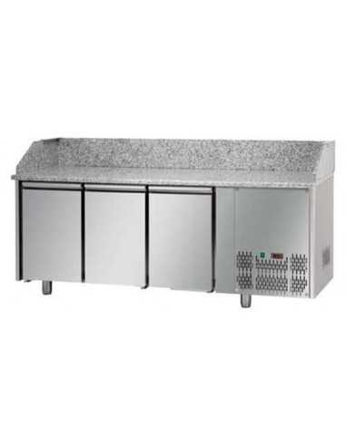 Banco pizza con 3 porte - cm 204 x 75 x 103/110 h