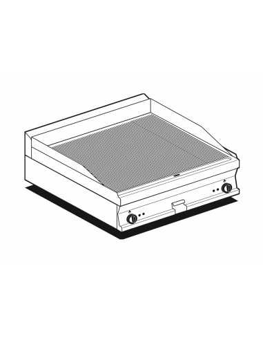 Plancha eléctrica - Placa cromada acanalada - 60 x 70,5 x 28 cm h