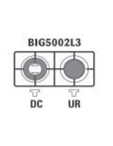 N. 2 Double crown burners Kw  3.5 + Ultra Quick Kw 2.5