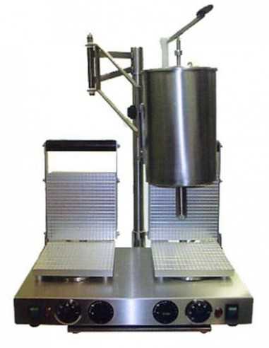 Cone and waffle machine with 2 plates for 120 pieces per hour