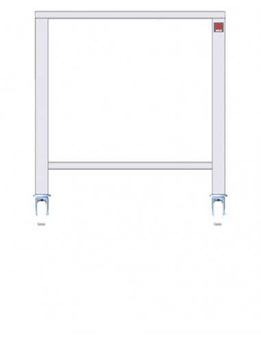 Aisi 430 table with wheels - For EKF 311, EKF 364, EKF 411 and EKF 464 (in all versions) - Dim cm 78.5 x 67 x 88.3 h