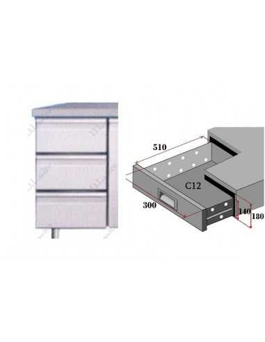 Juego de 3 cajones para mesa refrigerada