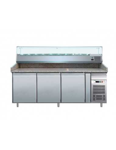 Pizza counter 3 door - Display cabinet - cm 202 x 80 x 100 h