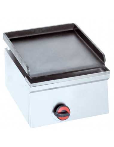 Electric fry top with smooth stainless steel top cm 38.6 x 41.3