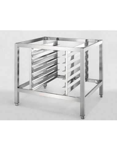 Tavolo inox + portateglie h cm 100 - Capacità  9 teglie