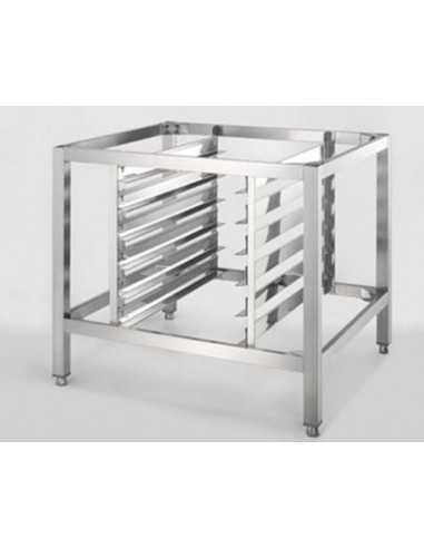 Soporte de acero inoxidable con estantes - Capacidad  n. 5 tableros - Gourmet - GN1/1 altura cm 61