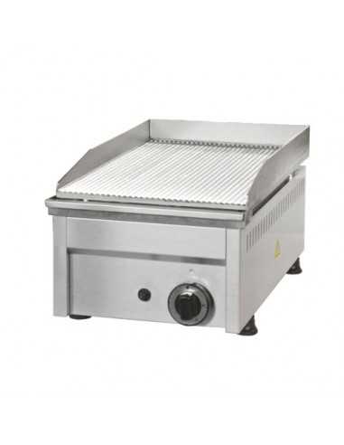 Gas fry top with ribbed top cm 32.5 x 50 - Countertop