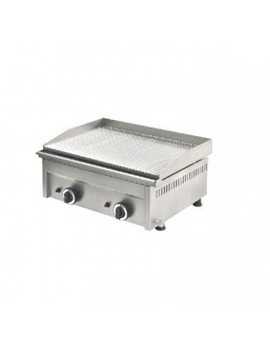 Gas fry top with ribbed top cm 60 x 40 - Countertop