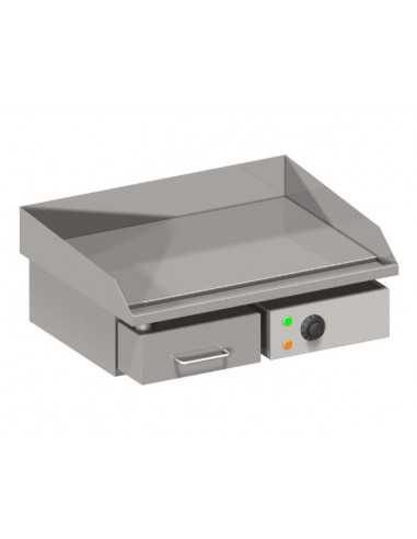 Fry top elettrico con piano liscio cromato da cm 55 x 35