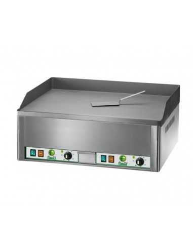 Electric fry top with smooth chrome top cm 65 x 48 - Countertop