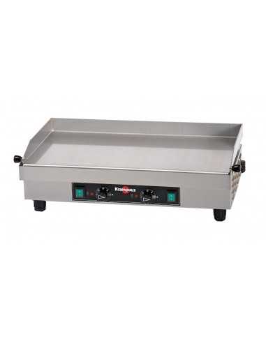 Electric fry top with smooth surface cm 64 x 34 in steel