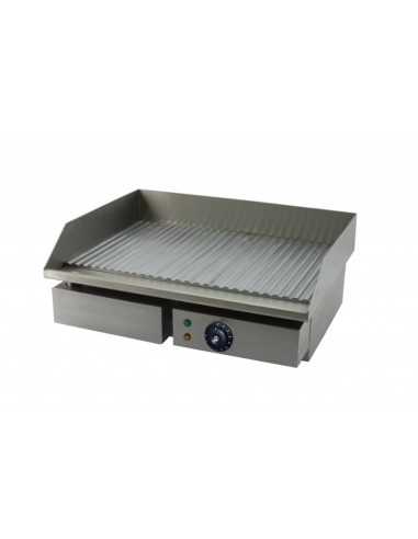 Electric fry top with ribbed chrome top cm 55 x 35 - Countertop