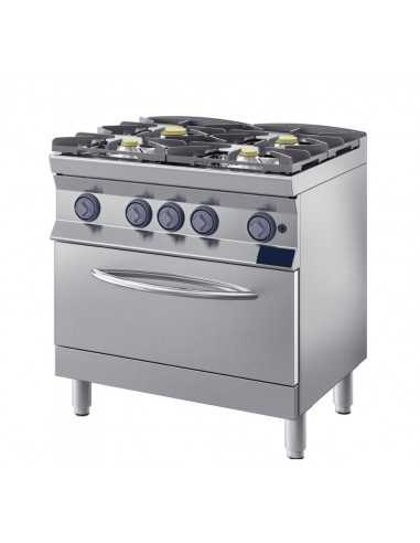 Cocina de gas - Fiamma gratis - horno de gas - N.4 incendios - cm 80 x 70 x 90 h