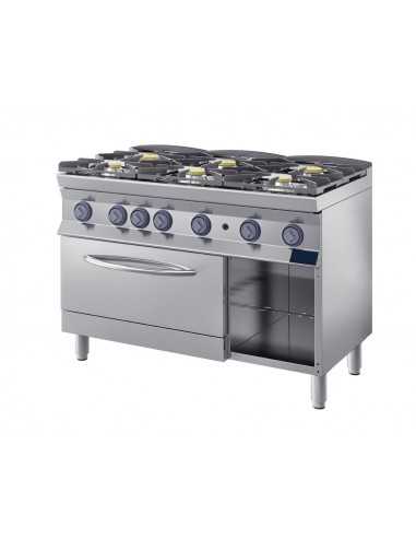 Cocina de gas - Fiamma gratis - horno de gas - N.6 incendios - cm 120 x 70 x 90 h