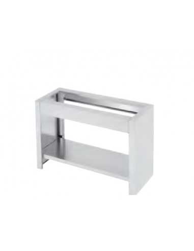 Open stainless steel support with bottom-top- Dimensions cm 60 x 45 x 67.4 h