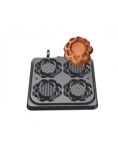 Interchangeable waffel plate. 4 waffels Ø 12.3 X 2.8 cm - In cast iron