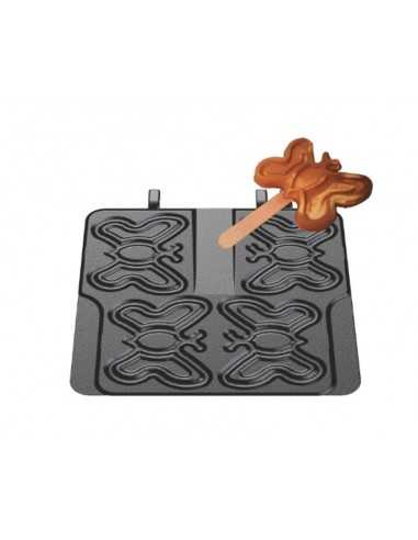 Interchangeable waffel plate. Shape: 4 butterfly shaped waffles 10.6 x 13.5 x 2.4 cm - In the cast iron