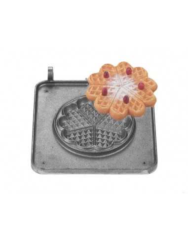 Interchangeable waffel plate - FORMA: 1 heart waffel Ø 15 x 1 cm - Divisible in 5 pieces - cast iron