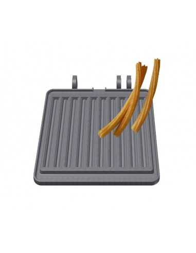 Interchangeable waffel plate - FORMA: 10 churros 2 x 21 x 1.6 cm - In cast iron