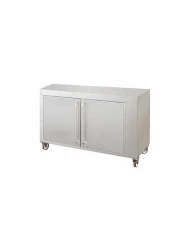 Neutral cabinet with doors - Wheels - N. 2 shelves - for Model CHURRASCO CM 35