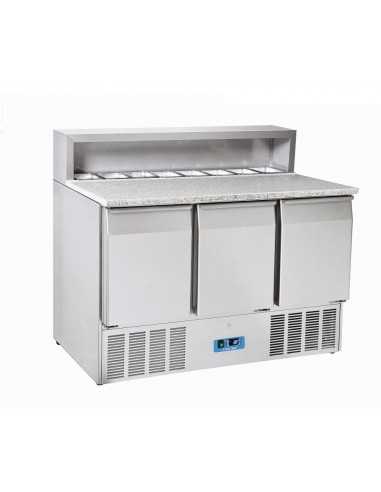 Banco pizza 3 porte - Porta ingredienti - Cm 136.5 x 70 x 102.2h