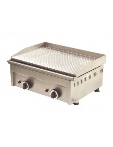 Gas fry top with ribbed top cm 58.5x 40 x 8h - Countertop