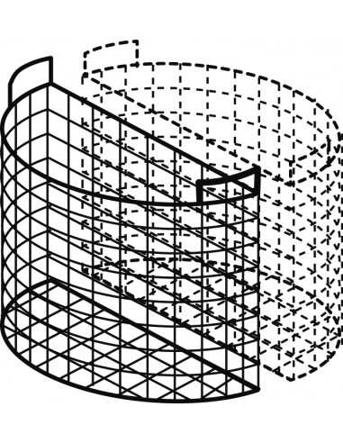 Basket 1/2 for cooking pot - Lt 100 - Dimensions cm 56 x 34.5h