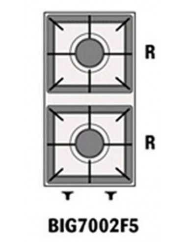 N. 2 quemadores de gas rápido - Energía kW 4,5