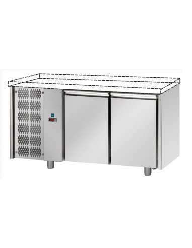 Mesa refrigerada - Sin suelo - N. 2 puertas - Motor sx - cm 142 x 70 x 80/87 h