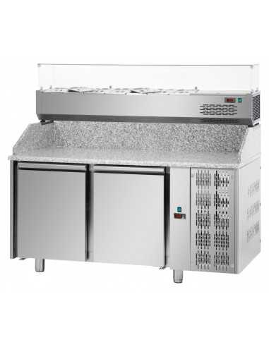 Banco pizza 2 porte - Vetrina - cm 161 x 80 x 149/156 h