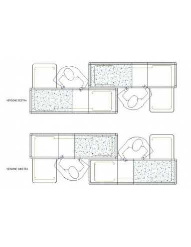 Banco cassa statica - Doppio modulo - cm 260 x 103 x 88.5 h