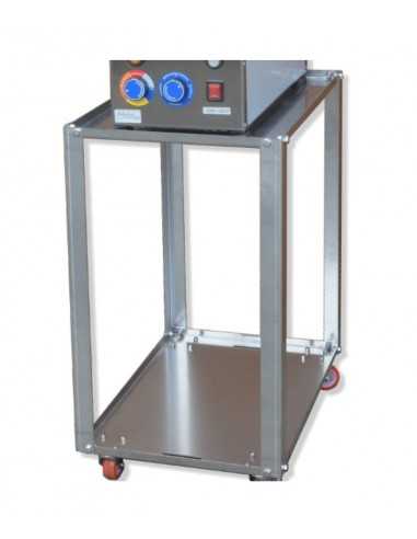 Stainless steel trolley with shelf - Height cm 76