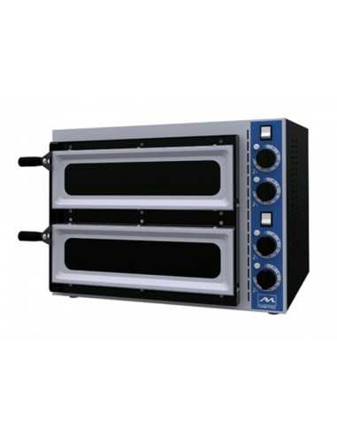 Horno de pizza eléctrico para pizza 1+1 - cm 56,8 x 50 x 43 h