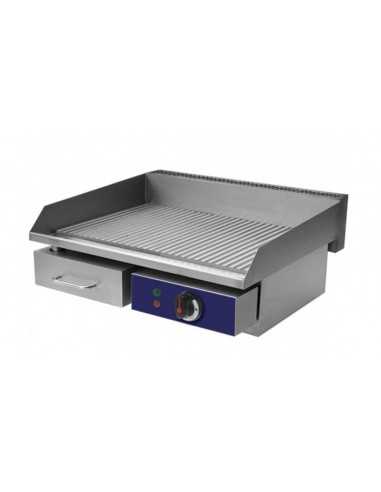 Electric fry top with ribbed top cm 55 x 47 x 23 h