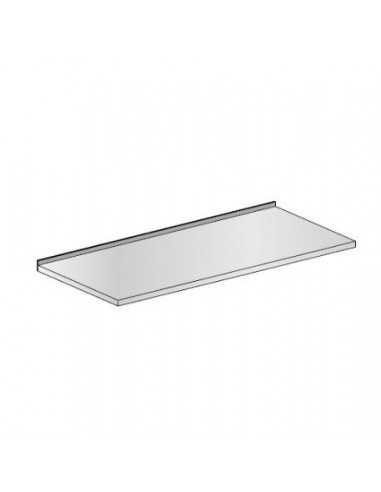 Stainless steel top with wall-mounted aluminium profile - Without intruder -With depth  cm 63 - Dimensions cm