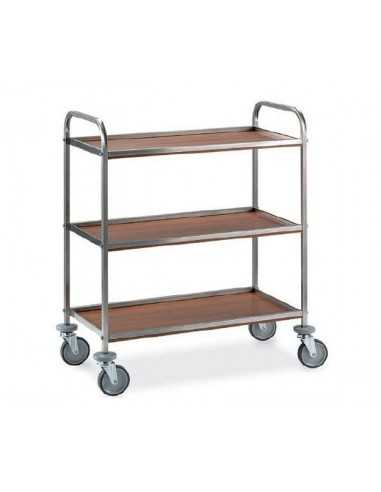 Service trolley - Piani in nobilitato - Colore Rovere - cm 81 x 52 x 103 h