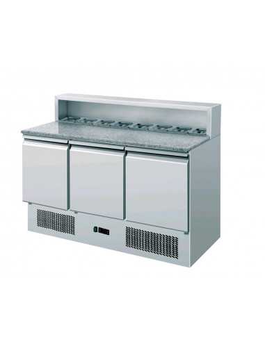 Pizza counter with 3 doors - cm 136.5 x 70 x 107.5 h