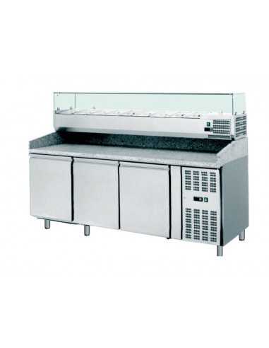 Pizza counter 3 door - Display case - cm 202 x 80 x 105 h