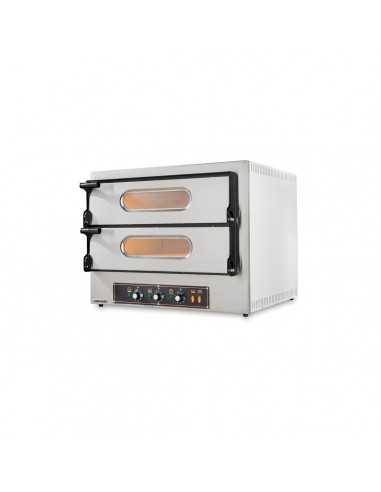 Horno eléctrico para pizzas - N. 2+2 pizzas - cm 74 x 60/71,5 x 74 h