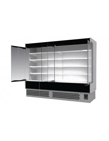 Refrigerated wall display - Swing doors - For cold cuts and dairy - Temperature +/+°C - cm 258 x 74.6 x 204