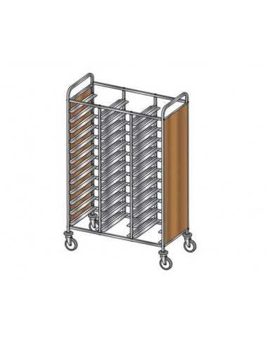 Portavassoi - Pannelli laterali nobilitato - N. 36 x GN 1/1 - cm116 x 60 x172h