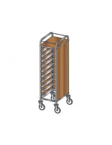 Portavassoi - Pannelli 3 lati nobilitato - N. 10 x GN 1/1 - cm 45 x 60x 150 h