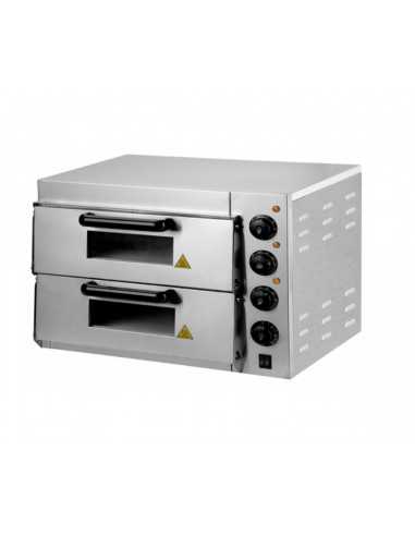 Horno eléctrico para pizzas - N. 1+1 pizzas - cm 56 x 47,5 x 43h