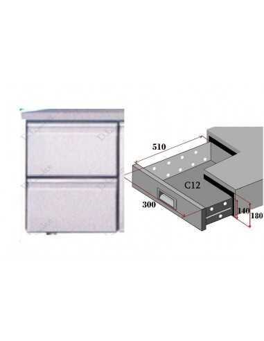 Set 2 drawers for refrigerated table