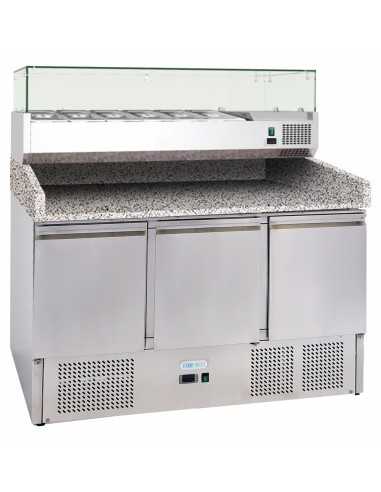 Banco pizza 3 porte - Vetrina - cm 140 x 70 x 145.5 h