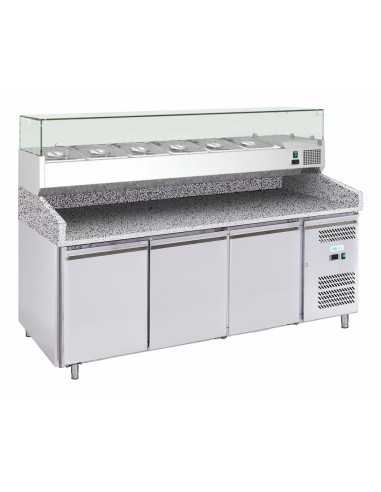 Banco pizza 3 porte - Vetrina - cm 202 x 80 x 143.5 h